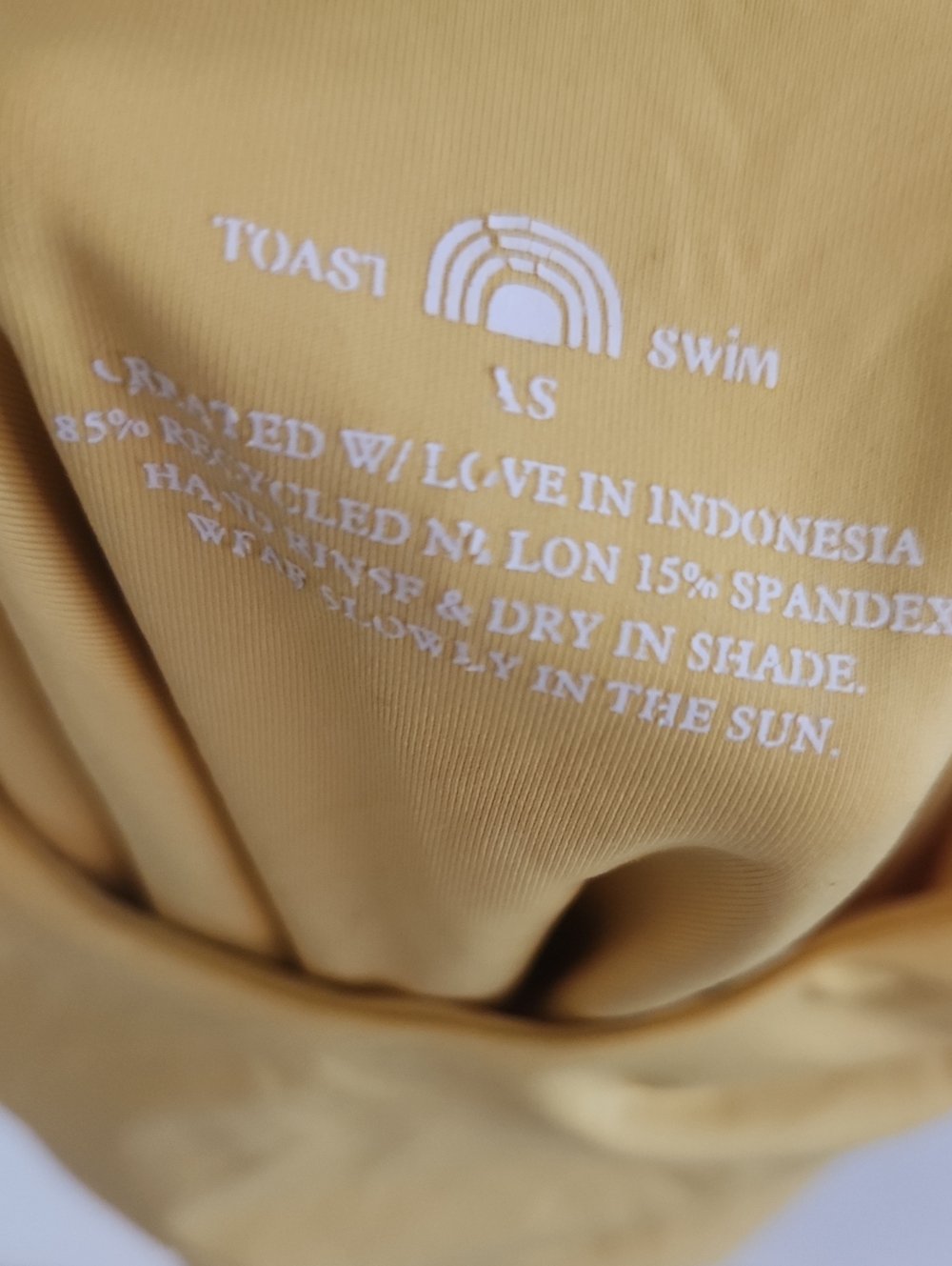 Toast Swim Yellow One-Piece Scoop Neck Swimsuit XS - Picture 4 of 6